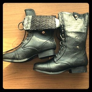 Black Lace Up Boots